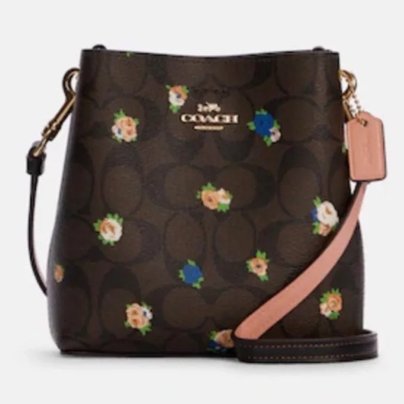 Coach Mini Town Bucket Bag In Signature Canvas With Vintage Mini Rose Print - Picture 5 of 5